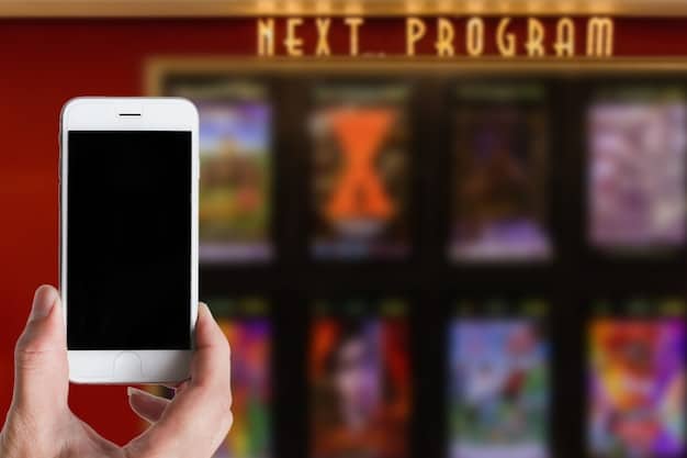 A close-up of a smartphone screen showing a movie theater loyalty app, with details of available rewards and the user's current points balance prominently displayed. The focus is on the ease of use and accessibility of the app.