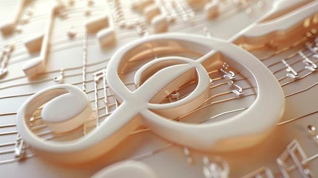 A close-up of a copyright symbol (©) next to a musical note, symbolizing the protection of musical works under copyright law.