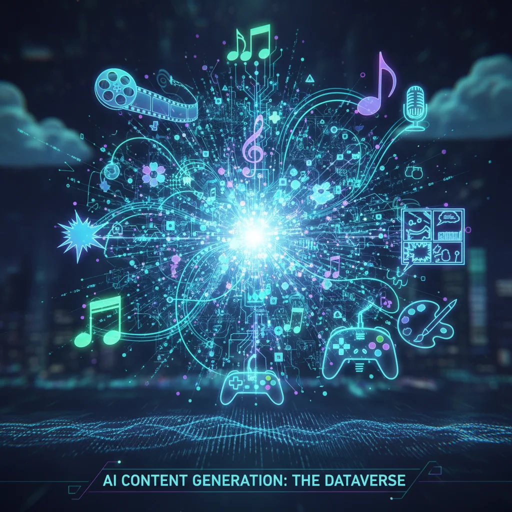 AI algorithms processing pop culture data for content creation