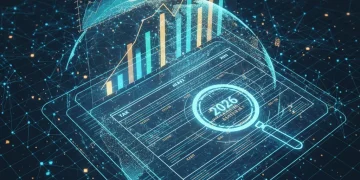 Financial documents and charts with '2026' highlighted, symbolizing capital gains tax planning for investors.