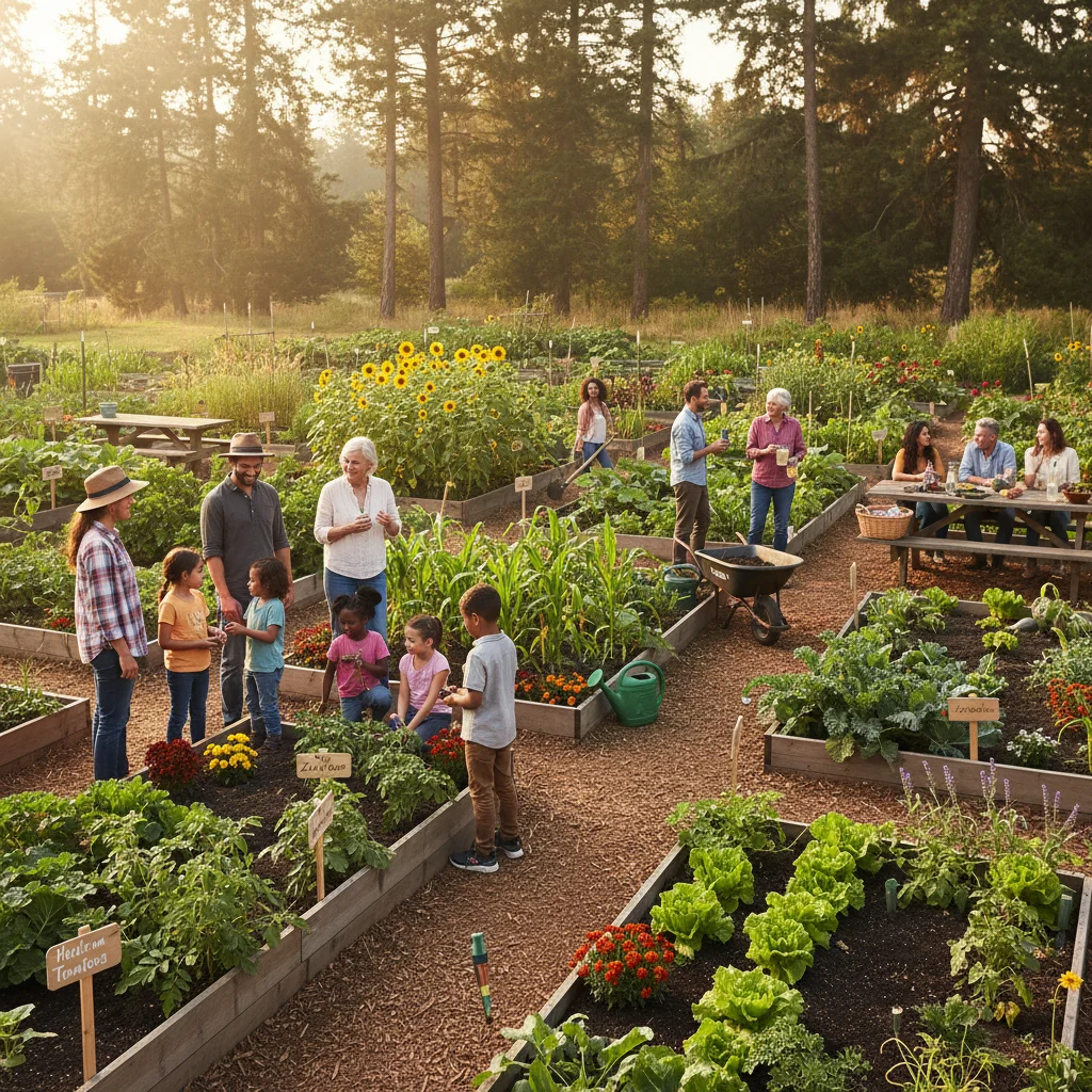 Community garden fostering social bonds and shared purpose