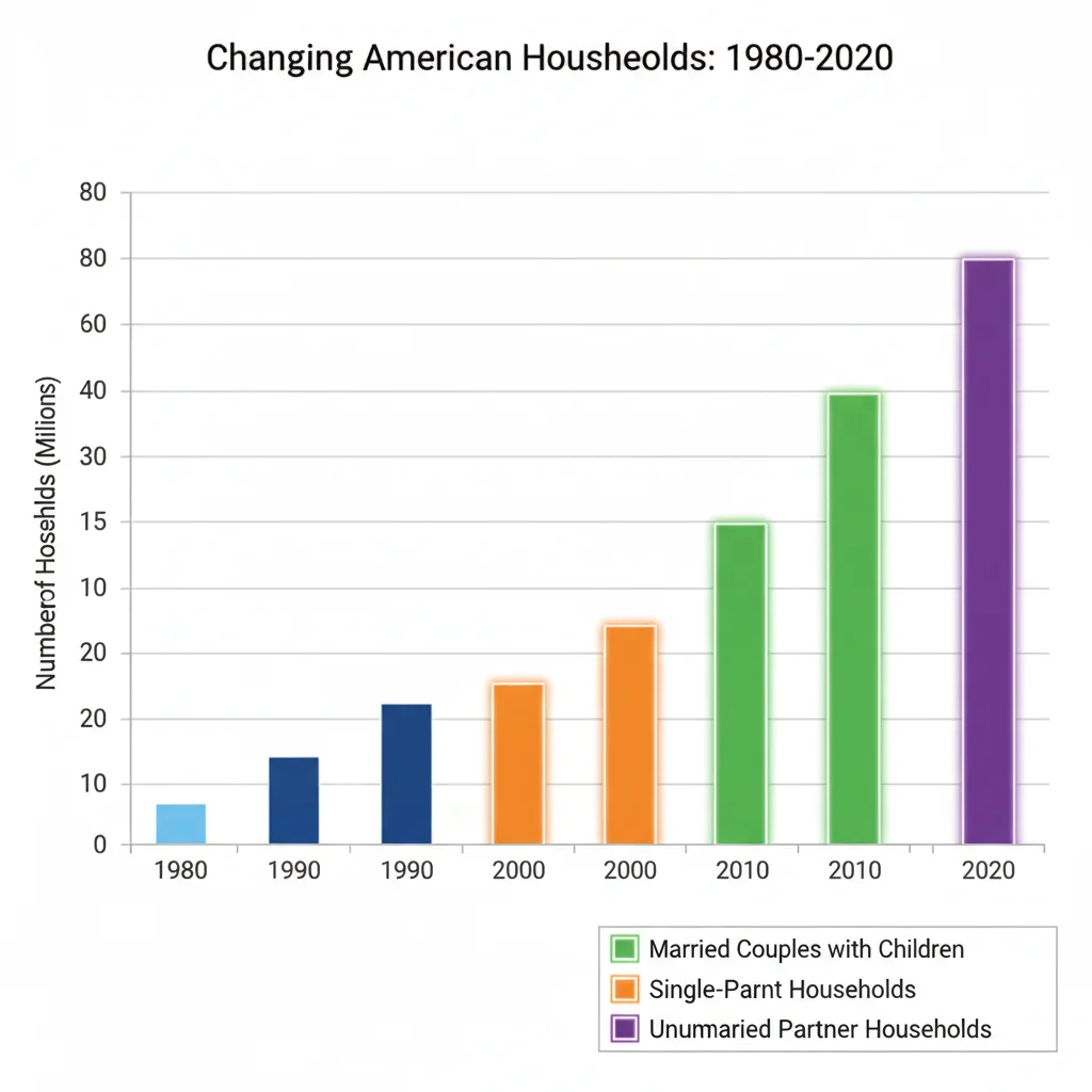 Graph illustrating growth of non-traditional households