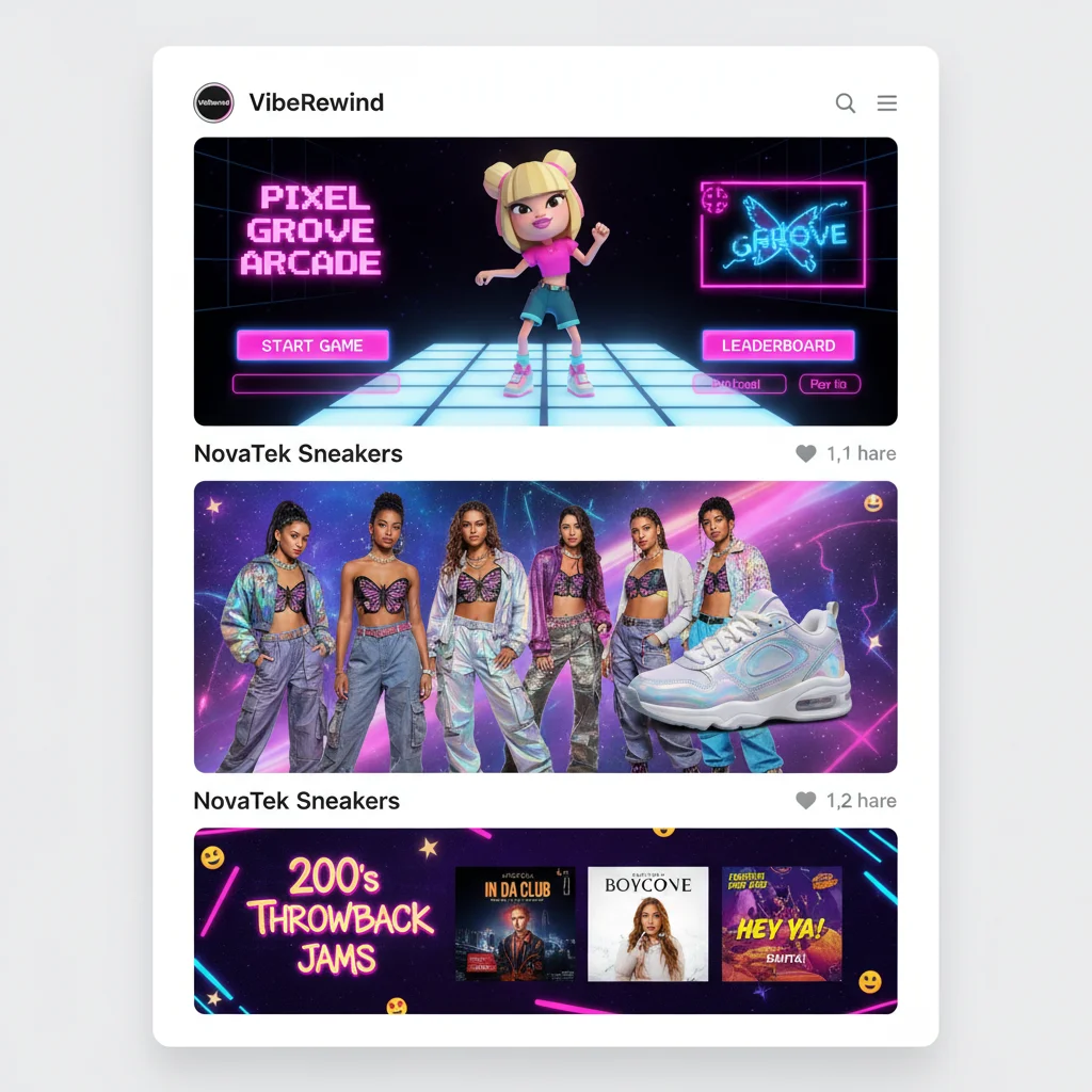 Digital marketing campaign example successfully integrating 2000s aesthetics and themes for modern audience engagement.