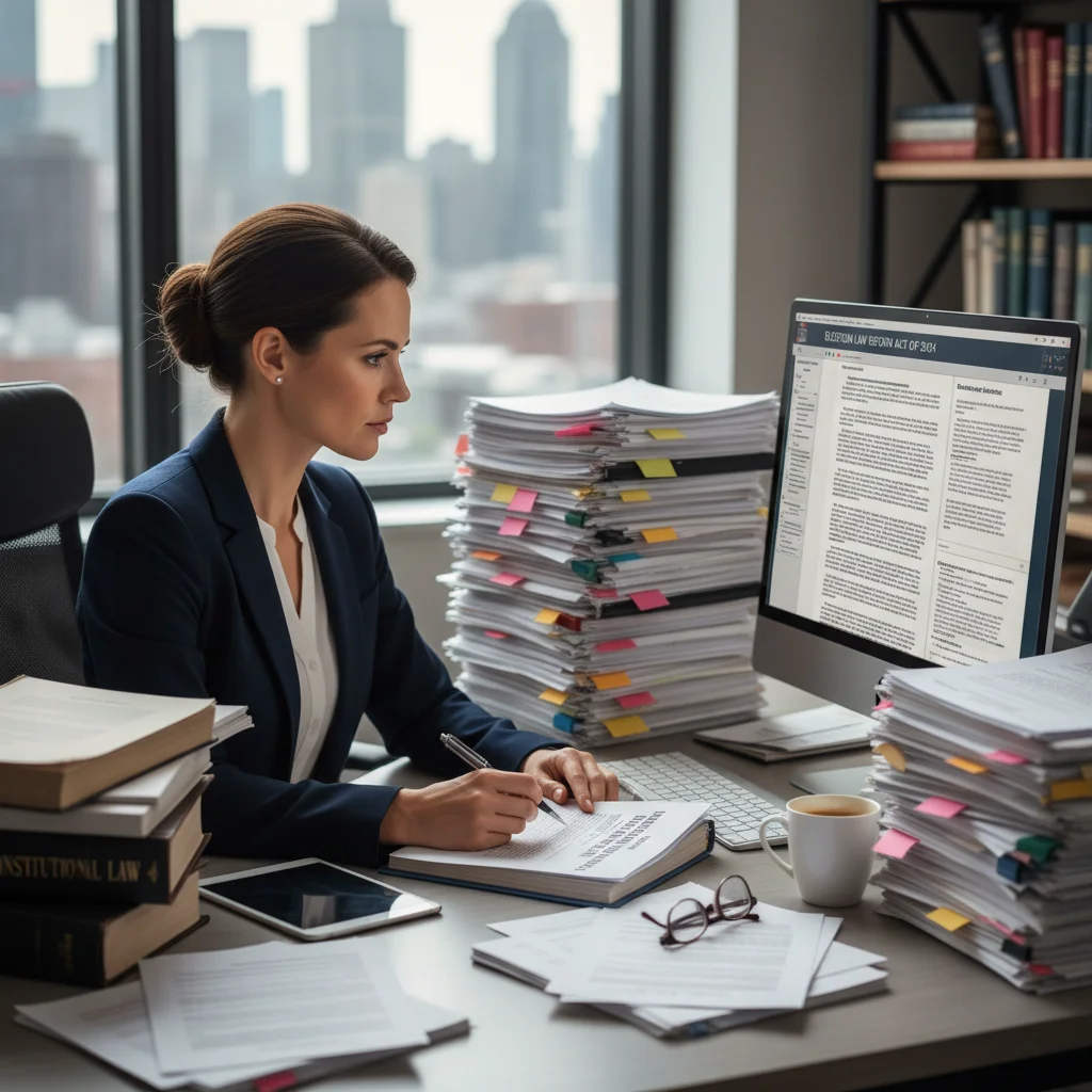 Legal expert analyzing new voting rights legislation documents
