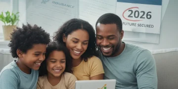 Personal Insurance Updates 2026: Your Annual Review Guide Family reviewing personal insurance policies for 2026 on a tablet, symbolizing financial security.