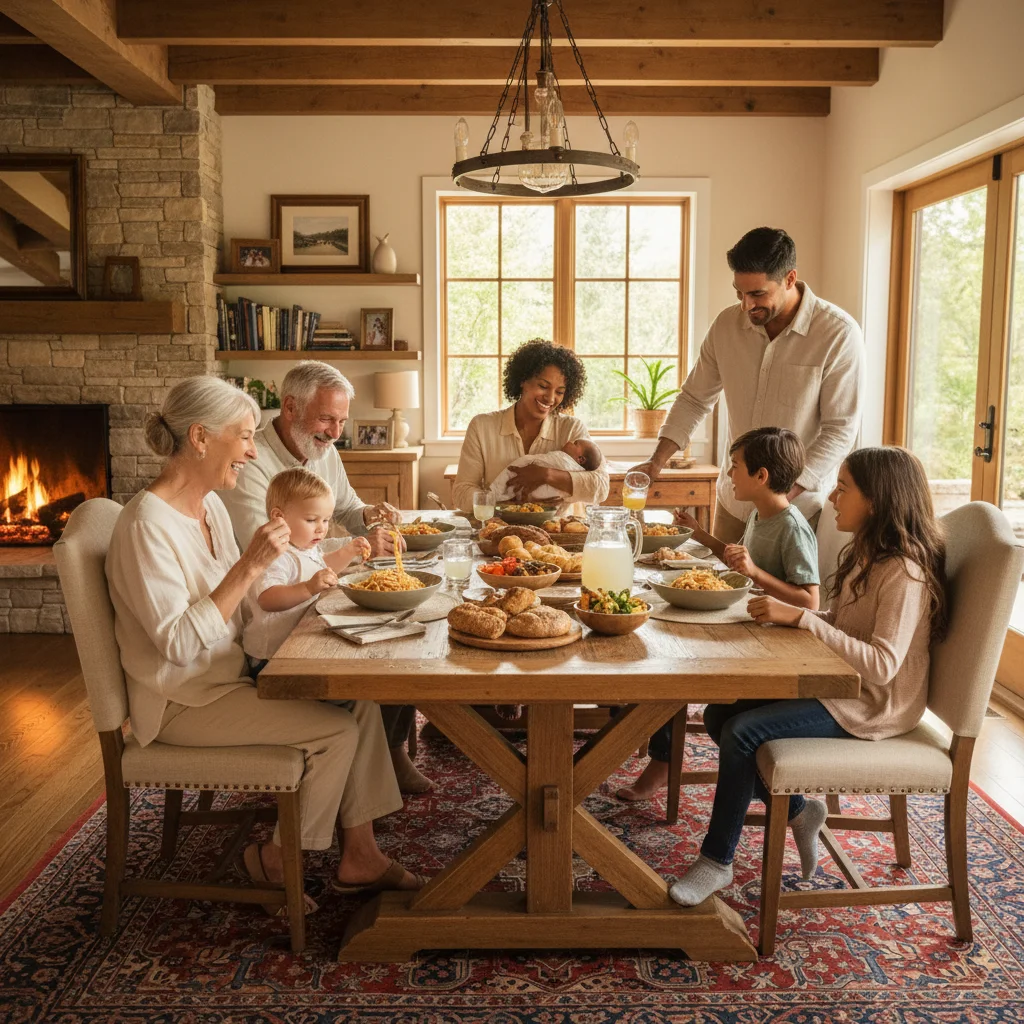 Multi-generational family enjoying time together