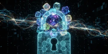 Quantum computing impact on data security by 2027, abstract digital padlock