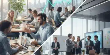 Professionals redefining career paths in 2026, embracing remote work and collaborative environments.