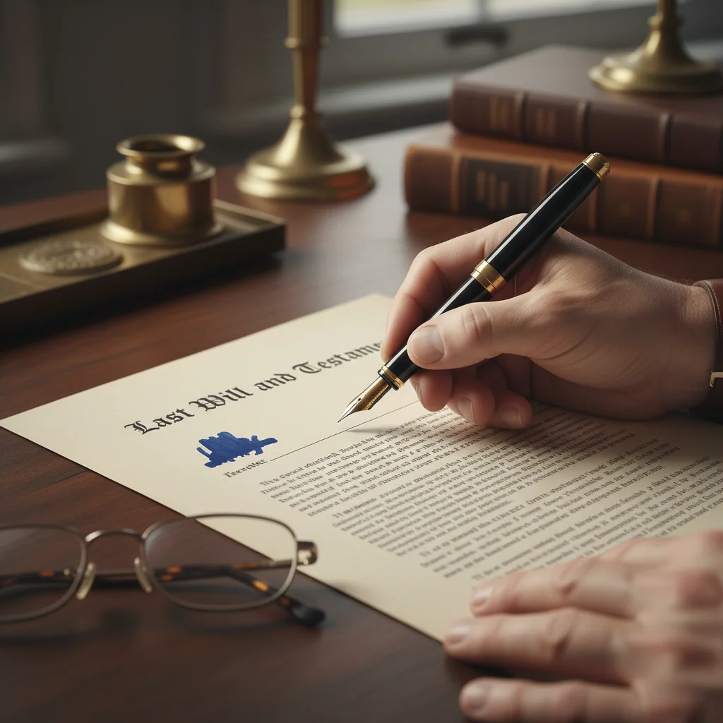 Signing a legal will or trust document