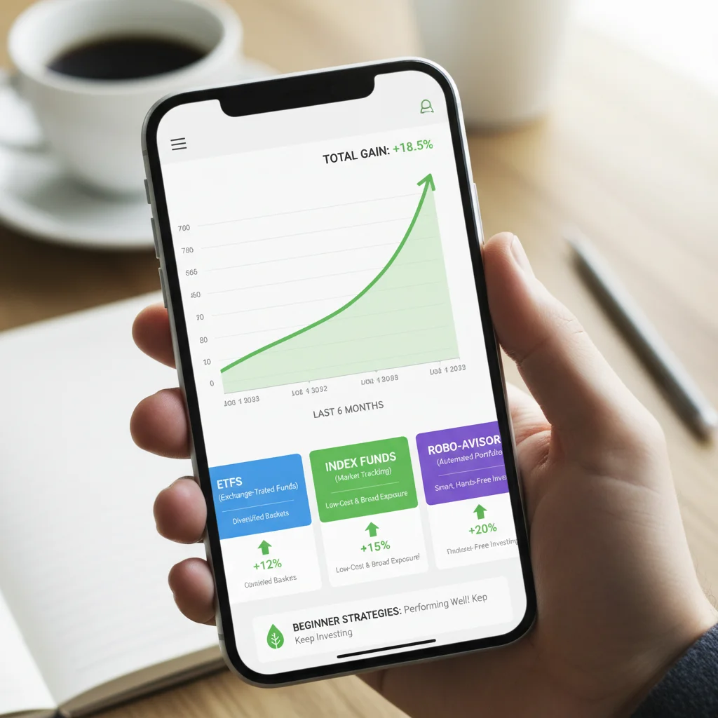 Smartphone displaying investment app for beginners