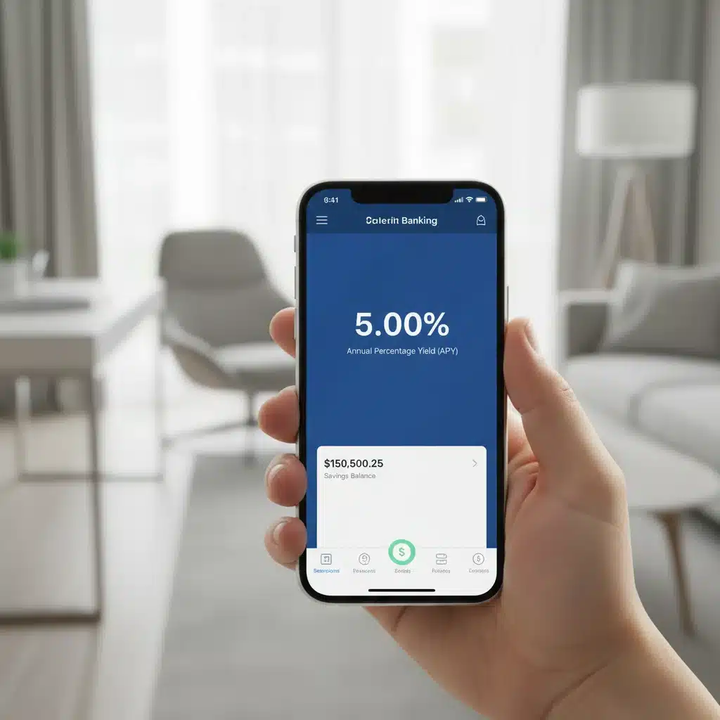 Managing high-yield savings account on a mobile banking app