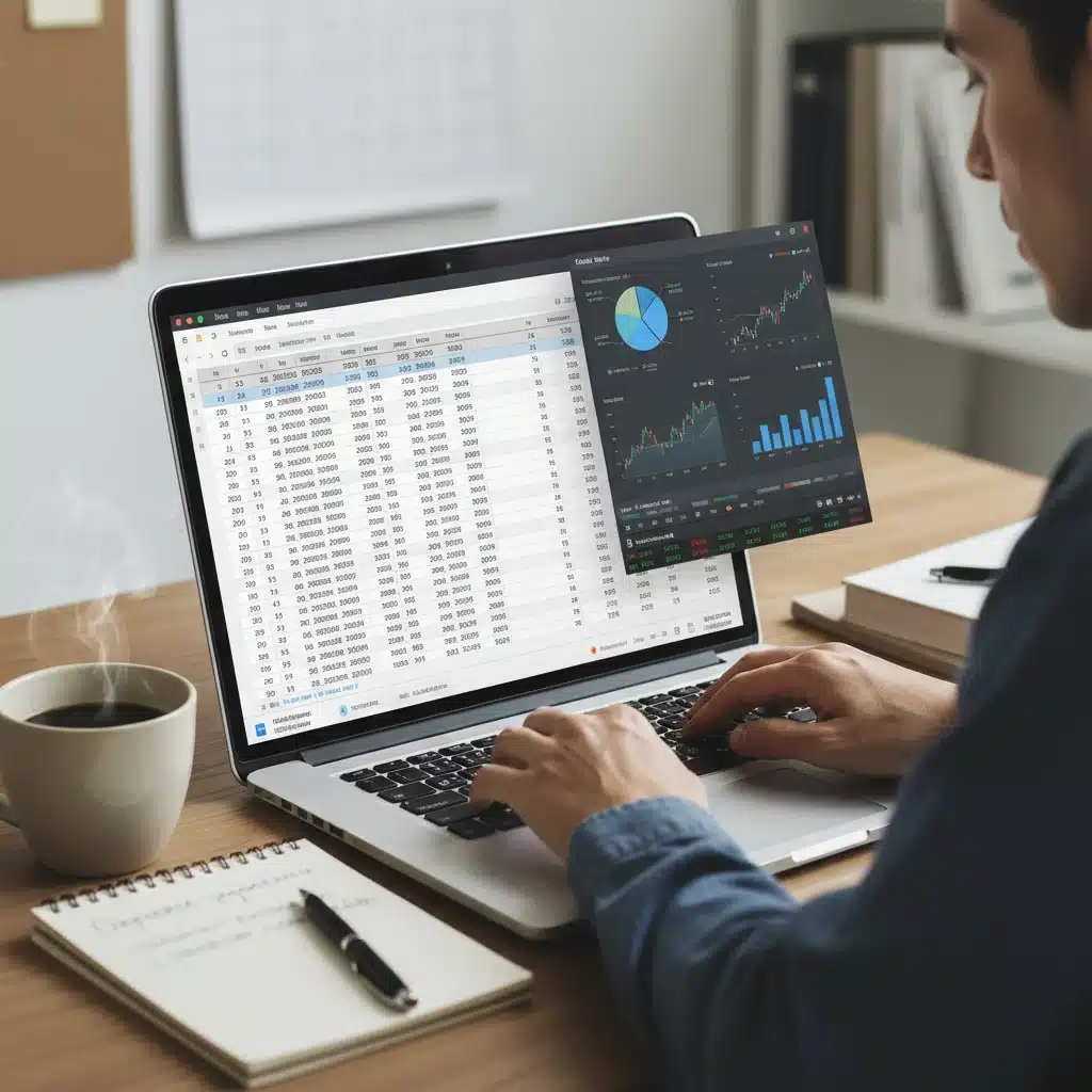 Individual actively managing personal budget and financial planning
