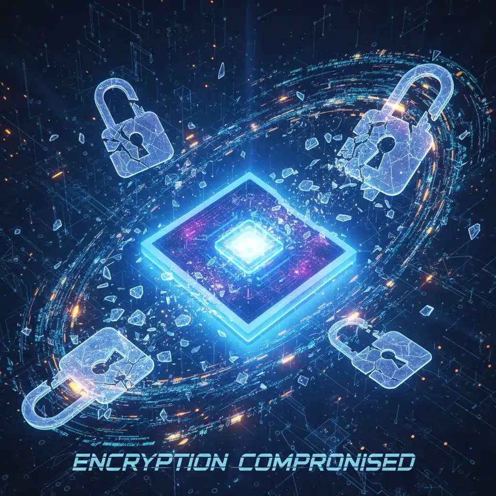 Quantum computer breaking traditional encryption algorithms